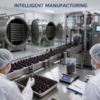 Gefreeze-droogde blauwe bessen, bulkverpakking, rechtstreeks van de fabriek, ingrediënt voor ijs, dessert, smoothie en ontbijt