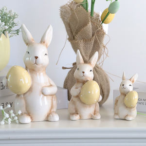 Pasqua casa vacanze divertenti tazze di uova di coniglio in ceramica statuetta decorazione Desktop - Product Image 2