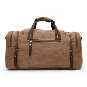Free Sample Unisex Canvas <b>Holdall</b>,Travel Carry on Duffles <b>Bags</b> Overnight Weekend Weekender <b>Bag</b> for <b>Men</b> and Women - Product Image 2
