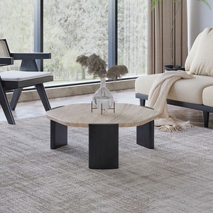 <span class=keywords><strong>Tavolino</strong></span> da Caffè Rotondo GEDO 2026 in Stile Wabi-sabi con Gambe in <span class=keywords><strong>Legno</strong></span> <span class=keywords><strong>Massello</strong></span> e Piano in Pietra Sinterizzata/Pietra Naturale per <span class=keywords><strong>Soggiorno</strong></span> - Product Image 5