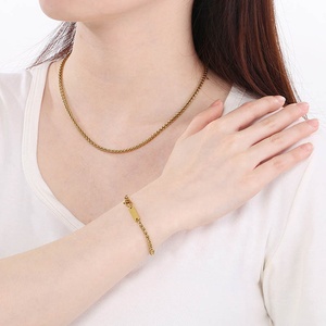 Gold Plated Stainless Steel Couples <strong>Jewelry</strong> Set for Men Women Joyeria <strong>De</strong> Hombre Mujer Acero Inoxidable <strong>Jewelry</strong> Making <strong>Supplies</strong> - Product Image 2