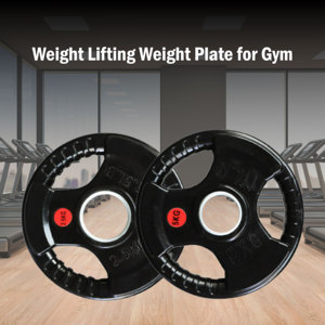 Plaque Olimpic en caoutchouc noir à 3 trous Disques d'haltérophilie 10-25kg Revêtement durable pour équipement d'entraînement en salle de sport - Product Image 5