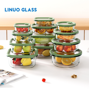 Linuo sinh thái thân thiện tươi giữ lò vi sóng an toàn rõ ràng cao Borosilicate thủy tinh thực phẩm bữa ăn Prep ăn trưa <span class=keywords><strong>container</strong></span> Box Set với Vent - Product Image 1