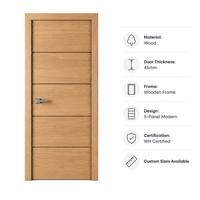Porte de chambre d'hôpital moderne en bois ignifugée, certifiée WH 20-60 minutes, pour hôtel, complexe hôtelier, appartement, bureau, école, dortoir