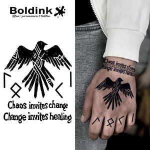 Tatuaje Temporal de Tinta Jagua, Diseño Tribal Realista de Aves, Resistente al Agua, Larga Duración (2 Semanas), Personalizado por Boldink - Product Image 1