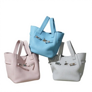 2026 Early Spring New Candy Color Genuine Leather Women's Classic Fashion High-end Niche Crossbody <b>Handbag</b> Three Polyester - Product Image 1