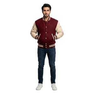 Custom Plus Size Winter Jacket Custom Color Wool Fabric Varsity Jacket New Fashionable CollegeBaseballjacket for men - Product Image 1
