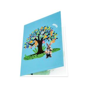 Nouvelle <span class=keywords><strong>carte</strong></span> de vœux 3D pop-up en papier pour Pâques 2026 avec impression UV personnalisée, motif arbre à œufs de Pâques et lapin - Product Image 2