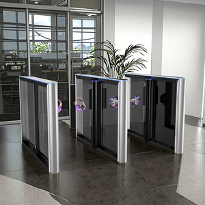 Torniquete de Control de Acceso Peatonal de Alta Velocidad con Puerta Automática Oscilante de Aleación de Aluminio y Tres Luces Ambientales Diferentes - Product Image 1