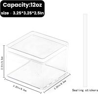 Boîte à dessert en plastique transparente PS populaire avec couvercle, conteneur à gâteau en plastique pour dessert, biscuits