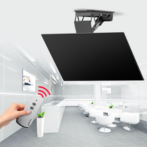 حامل تلفزيون سقفي فولاذي قابل للحركة الكاملة مقاس 50-90 بوصة، دوار وقابل للرفع والطي مع تحكم عن بعد، متعدد الاستخدامات للمؤتمرات - Product Image 2