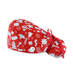 Gorros Quirúrgicos Transpirables de Algodón, Gorros de Enfermera con Forro de Satén, Gorros Médicos de Trabajo con Botones para Cabello Largo, Accesorios de Enfermería - Product Image 2