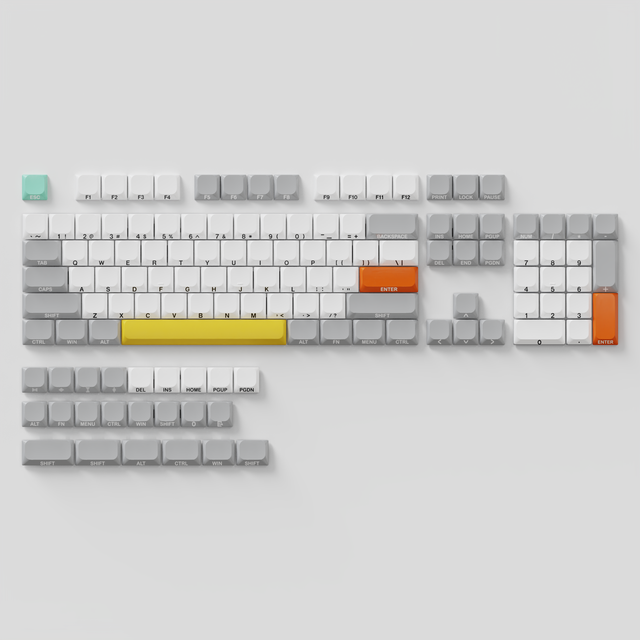 Fynmi Gaming PC Low Profile Keychorn Keycaps ANSI PBT Dye-Sublimation 127 Keys Full Size Keyboard Use
