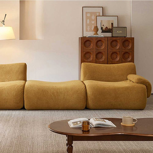 Modern Modular Sectional <b>Sofa</b> <b>Fabric</b> S Shape Pillow Back Curved Arm Living Room Furniture Set - Product Image 4