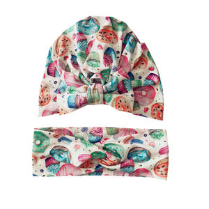 Mamá <span class=keywords><strong>y</strong></span> bebé diademas flor Bowknot recién nacido <span class=keywords><strong>turbante</strong></span> Floral pelo arcos sombreros mamá niño gorras de bebé accesorios para el pelo - Product Image 2