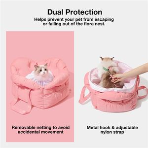 Porte-siège de voiture de voyage pour animaux de compagnie avec laisse de sécurité à clipser et <span class=keywords><strong>coussin</strong></span> Portable chien chat lit chiens chiot siège rehausseur sac de transport pour animaux de compagnie - Product Image 6