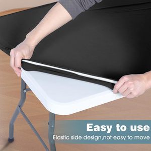 <span class=keywords><strong>Mantel</strong></span> de comedor <span class=keywords><strong>Rectangular</strong></span> elástico de cuatro lados moderno cubierta de mesa de Spandex para Banquete de boda de Hotel - Product Image 2