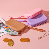 Pochette à lèvres ovale personnalisée avec logo, porte-monnaie en silicone, étui de rangement pour écouteurs avec lanières, pour femmes, usage quotidien urbain toutes saisons
