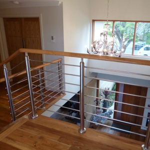Rampe modulaire en acier inoxydable moderne à barres horizontales pour escalier, terrasse, balcon, projet de villa - Product Image 1