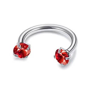 Anillo de Herradura en Forma de U de Acero Inoxidable 316L con Rosca Interna |   Joyería para Piercings de Labios, Nariz y Cartílago con Zirconia - Product Image 5