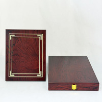Plaque en bois pliable marron, plaque vierge rectangulaire en bois pour l'affichage de certificats MH-T476