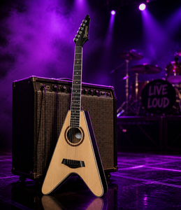 Akustische E-Gitarre mit massiver Fichtendecke, <span class=keywords><strong>32</strong></span> Zoll Flying-V-Form mit Tonabnehmer EARTHGRACE D-32K, für professionelle Bühnenauftritte - Product Image 5