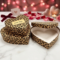 Boîte cadeau en forme de cœur pour bijoux, avec insert en velours, pour la Saint-Valentin, mariage, emballage en carton gris
