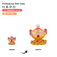 Boîte Mystère Chinoise de la Chance en Résine Translucide, Série de Figurines Artistiques Poisson Koi Porte-Bonheur, Figurine de Collection, Boîte Mystère, Charme de la Fortune, Décoration de Bureau