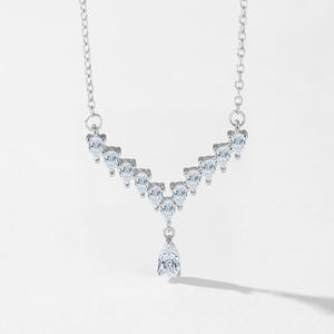 Collar con Colgante de Plata de Ley S925 con Circonita en Forma de Pera, Brillante, en Forma de Lágrima, un Regalo Romántico y Lujoso para Mujer - Product Image 4