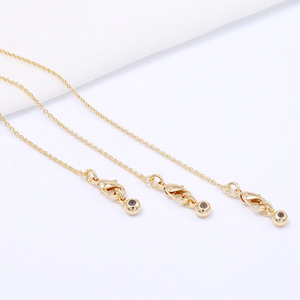 Kalung Emas Asli 14k Rantai Kalung yang Dapat Disesuaikan dengan Cincin Pegas untuk Pria Wanita Perhiasan Kalung Rantai - Product Image 1