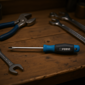 Fervi Slotted <b>Screwdriver</b> 100mm Plastic Handle DIY Grade Hangable - Product Image 3