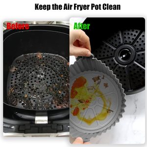 2 Pack Reusable <strong>Air</strong> <strong>Fryer</strong> Silicone Pot <strong>Air</strong> <strong>Fryer</strong> <strong>Liners</strong>, <strong>Air</strong> <strong>Fryer</strong> Accessories,Replacement for <strong>Disposable</strong> Parchment <strong>Paper</strong> <strong>Liner</strong> - Product Image 2