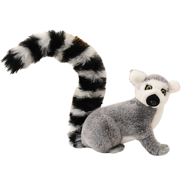 New Arrival Plush Simulation Lemur Stuffed Animal Zoo Animal Toy Children Party Gift Soft Mix Color Lemur Toy Doll