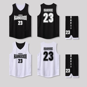 Ensemble équipe de basket-ball double face-Ensemble d'uniformes complets sublimés personnalisés avec technologie d'évacuation de l'humidité et panneaux en maille - Product Image 2