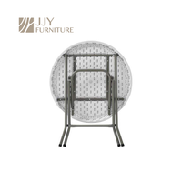 Table de bar pliante ronde blanche chic JJY-ZDZ-B003 110 cm pour soirées en plein air et usage commercial