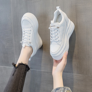 Zapatos de Mujer a la Moda, Zapatos Blancos con Plataforma y Suela Gruesa, Zapatos Casuales de Mujer con Banda Elástica - Product Image 4