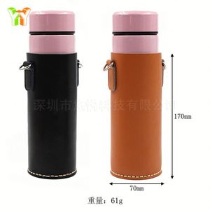 Housse rétro en cuir de vachette cousue main, personnalisée, anti-brûlure, isolante thermiquement, pour tasse isotherme d'extérieur - Product Image 6