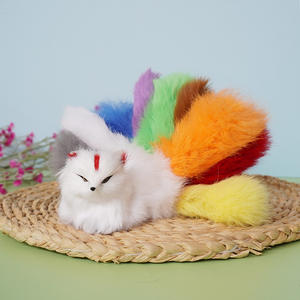 รูปปั้นสัตว์นุ่มนิ่มทำด้วยมือปรับได้มีหลายสีจิ้งจอกเก้าหางสำหรับโต๊ะอะนิเมะของขวัญแต่งงานแบบแฟนตาซี - Product Image 1