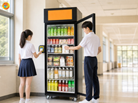 Distributeur intelligent de boissons fraîches avec caméra de détection de poids, 5 paniers et lecteur de cartes pour salle de sport, hôtel, bureau