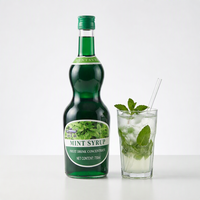 Sirop aromatisé à la menthe Anran en gros, bouteille de 730 ml, concentré aromatique pour cocktails, boissons gazeuses glacées et colorants
