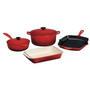 Set Peralatan Masak Dapur Putih Enamel, Induksi La Sera