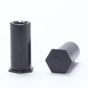 Separadores roscados de acero al carbono con óxido negro, cabeza hexagonal, sin rosca exterior, tipo remache, M3 M4 M5 M6, extremo cerrado, de ajuste a presión - Product Image 2