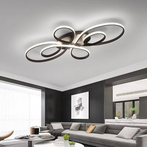 Luz de techo LED para sala de estar interior, lámpara de araña de techo de piso bajo, iluminación con Control remoto, lámpara de techo LED moderna regulable - Product Image 5
