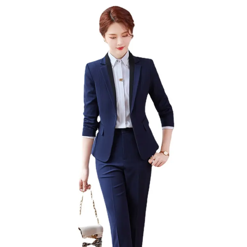 Office Lady Working Suits Custom Made Blazer Ladies Two Piece Set Pants Business Suits-women