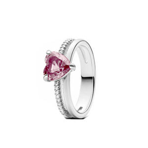 แหวนดอกเดซี่สไตล์ยุโรปประดับเพทายสีแดง ชมพู ฟ้า เขียว ไซส์ 6 7 8 9 สำหรับทุกเพศ เหมาะสำหรับงานแต่งงาน เครื่องประดับแฟชั่นคุณภาพ - Product Image 4