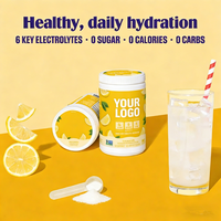 Complément Sportif Quotidien : Poudre d'Électrolytes Énergisante Sans Sucre, Saveur Limonade, pour l'Hydratation, Enrichie en Minéraux et Vitamines