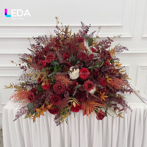 LEDA อุปกรณ์จัดงานแต่งงาน ลูกบอลดอกไม้สีแดงขนาดใหญ่ 80 ซม. ช่อดอกไม้ประดิษฐ์จากผ้าไหม สำหรับตกแต่งงานแต่งงานและงานอีเว้นท์ - Product Image 1