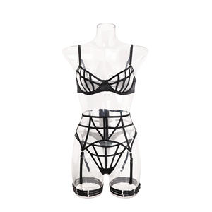 Nuovo Stile Europeo-Americano di Intimo Sexy con Ricami, Trasparenze e Schiena Scoperta, Set Provocante con Spalline e Spacco - Product Image 5