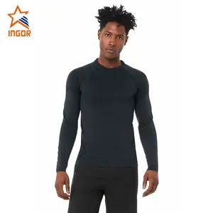 Ingor 스포츠 착용 빠른 건조 사용자 정의 폴리 에스터 운동 체육관 남자 압축 셔츠