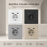 Prise de courant EU, prise avec port de charge USB et Type C 2.1A/3.1A 16A, panneau PC blanc/gris 86mm*86mm, prise murale Russie Espagne